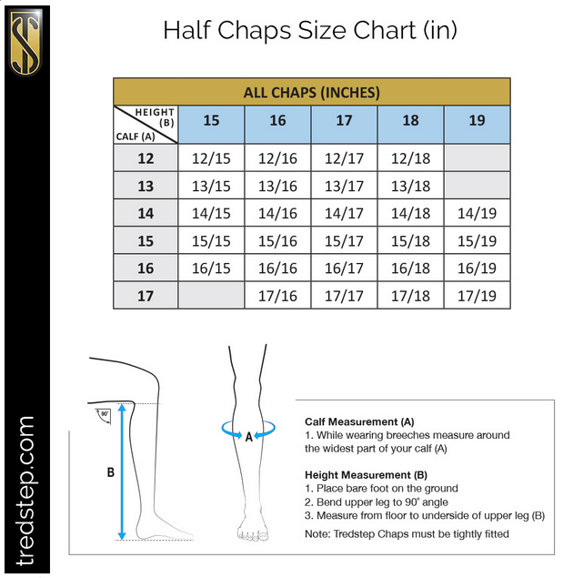 Tredstep deluxe half chap black 
