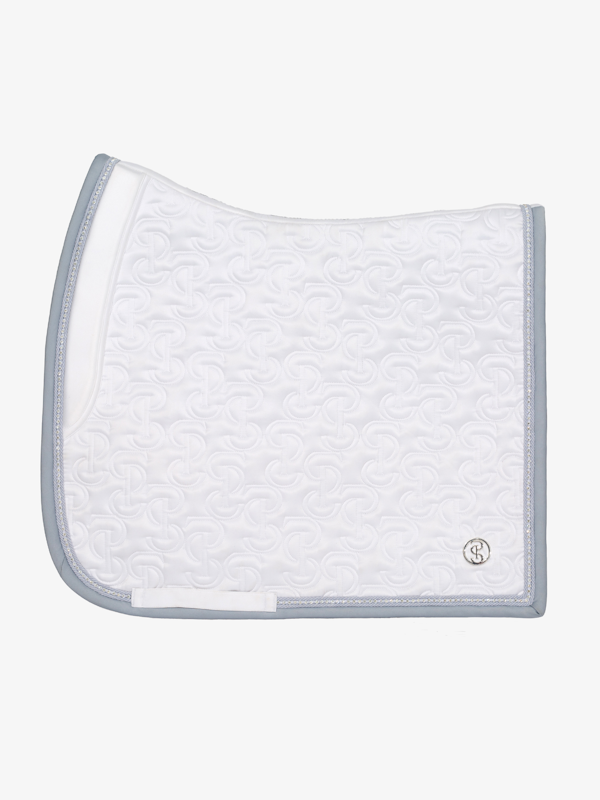 PSOS Crystal Satin Dressage Saddle Pad - White