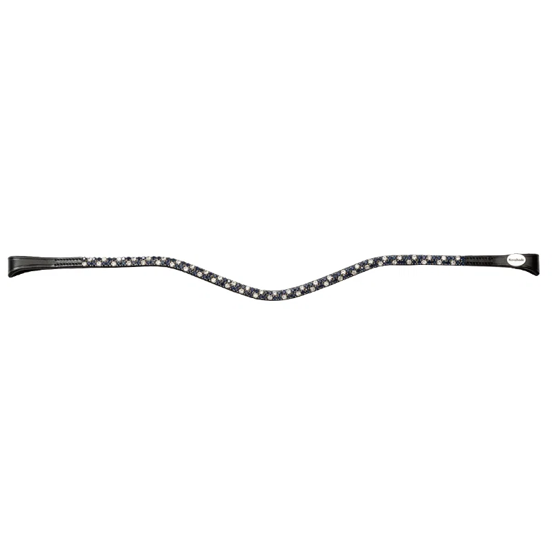 Kavalkade Browband “Hopscotch” Full. Black/Navy-White
