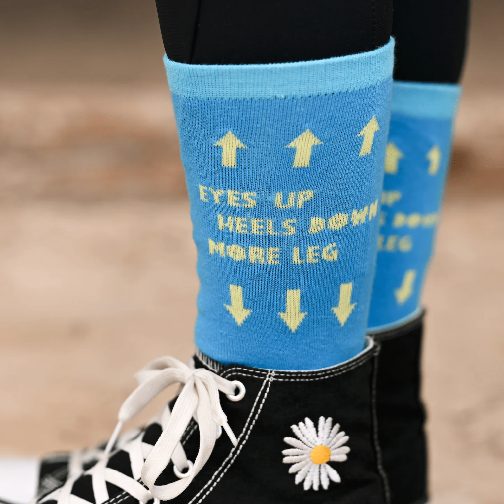 D&S Crew Socks 'Golden Rules' blue. Size O/S