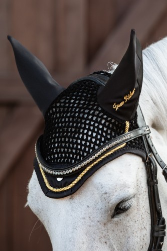 Fly veil SPARKLING GLITTER black/rose gold FULL