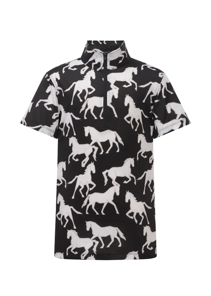 Kerrits: KIDS BREEZE ICE FIL SHORT SLEEVE SHIRT - Black Equine Studies