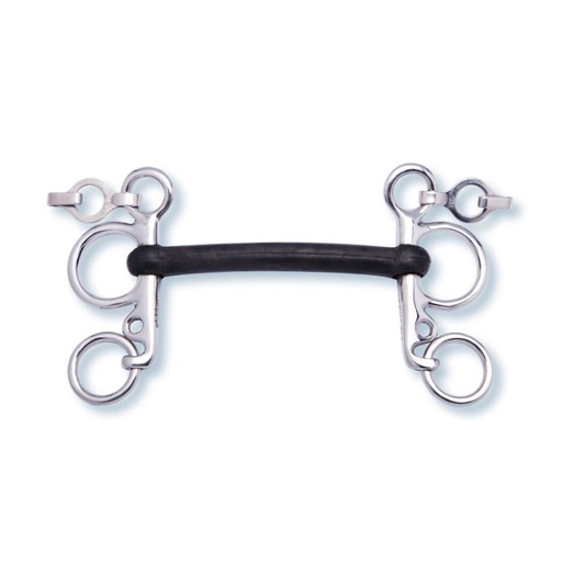 Stübben 2243 Pelham rubber covered mullen mouth not flexible