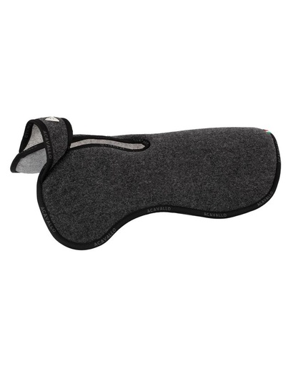 [8051360406188] ACAVALLO WITHERS FREE DOUBLE FELT HALF PAD - BLACK rear riser