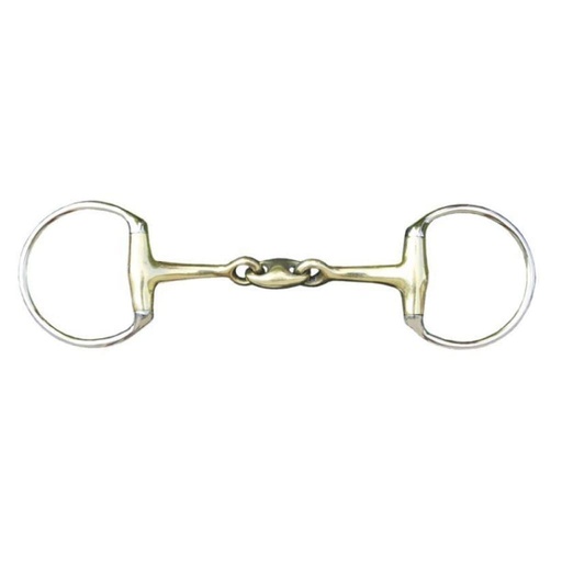 [4000315224678] HKM Eggbutt Double Jointed Snaffle 4.5" 